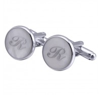 26 English Letters Shell Copper Shirts Cufflinks for Men