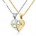 Fashion Jewelry Heart Shape Boys And Girls Zircon Pendant Necklace