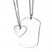Fashion Logo Available Stainless Steel Heart Tag Pendant For Couples