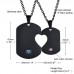High Polished IP Black Plating Couple Jewelry Stainless Steel Heart Pendants Necklace