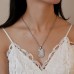 High Polished IP Black Plating Couple Jewelry Stainless Steel Heart Pendants Necklace