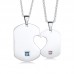 High Polished IP Black Plating Couple Jewelry Stainless Steel Heart Pendants Necklace