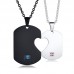 High Polished IP Black Plating Couple Jewelry Stainless Steel Heart Pendants Necklace
