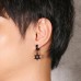 Wholesale mens hexagram IP black plating stainless steel drop earrings