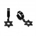 Wholesale mens hexagram IP black plating stainless steel drop earrings