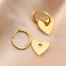 Women jewelry gold plated stainless steel heart hoop earrings