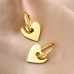 Women jewelry gold plated stainless steel heart hoop earrings