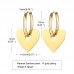 Women jewelry gold plated stainless steel heart hoop earrings