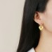 Women jewelry gold plated stainless steel heart hoop earrings
