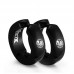 Nickel free black surgical safe stainless steel cz stone hoop mens earrings