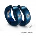 Nickel free black surgical safe stainless steel cz stone hoop mens earrings