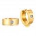 Mens surgical stainless steel cz diamond hoop huggie earrings