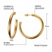 Multiple sizes gold tone jewelry women hoop earrings studs