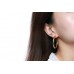 Multiple sizes gold tone jewelry women hoop earrings studs