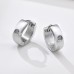Wholesale European stainless steel oval shape mens cz hoop round earrings