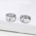 Wholesale European stainless steel oval shape mens cz hoop round earrings
