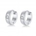 Wholesale European stainless steel oval shape mens cz hoop round earrings