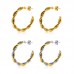 Stainless steel jewelry stud gold plated hoop earrings