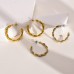 Stainless steel jewelry stud gold plated hoop earrings