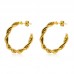 Stainless steel jewelry stud gold plated hoop earrings