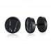 Mens surgical hypoallergenic turquoise black stainless steel post dumbbell earrings