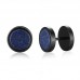 Mens surgical hypoallergenic turquoise black stainless steel post dumbbell earrings