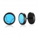 Mens surgical hypoallergenic turquoise black stainless steel post dumbbell earrings