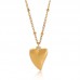 Gold Plating Beads Chains Heart Stainless Steel Pendant Necklace