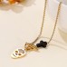 Punk Jewelry Stainless Steel Curb Chain Cross Skull Pendant Necklace