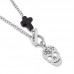 Punk Jewelry Stainless Steel Curb Chain Cross Skull Pendant Necklace