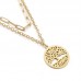 Hip Hop Jewelry Double Layers Stainless Steel Tree of Life Pendant Necklace