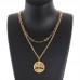 Hip Hop Jewelry Double Layers Stainless Steel Tree of Life Pendant Necklace