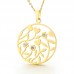 Wholesale Hollow Pendant Stainless Steel Flower Zircon Necklace