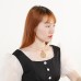 Wholesale Hollow Pendant Stainless Steel Flower Zircon Necklace