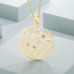 Wholesale Hollow Pendant Stainless Steel Flower Zircon Necklace