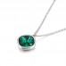 Multiple Colors Stainless Steel Round Crystal Pendant with Chain
