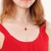 Multiple Colors Stainless Steel Round Crystal Pendant with Chain
