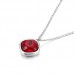 Multiple Colors Stainless Steel Round Crystal Pendant with Chain