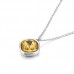 Multiple Colors Stainless Steel Round Crystal Pendant with Chain
