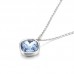 Multiple Colors Stainless Steel Round Crystal Pendant with Chain