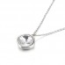 Multiple Colors Stainless Steel Round Crystal Pendant with Chain