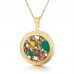 Stainless Steel Round Tree Full Crystal Stone Pendant