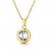 Stainless Steel Round Tree Full Crystal Stone Pendant