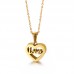 Gold Plated Stainless Steel Love Pendant for Couples