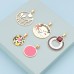 Ladies Jewelry Round Heart Patterned Stainless Steel Enamel Pendant