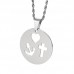 Ladies Jewelry Round Heart Patterned Stainless Steel Enamel Pendant