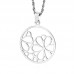 Ladies Jewelry Round Heart Patterned Stainless Steel Enamel Pendant