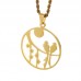 Ladies Jewelry Round Heart Patterned Stainless Steel Enamel Pendant
