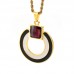 Ladies Jewelry Round Heart Patterned Stainless Steel Enamel Pendant
