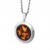 Ladies Jewelry Round Heart Patterned Stainless Steel Enamel Pendant